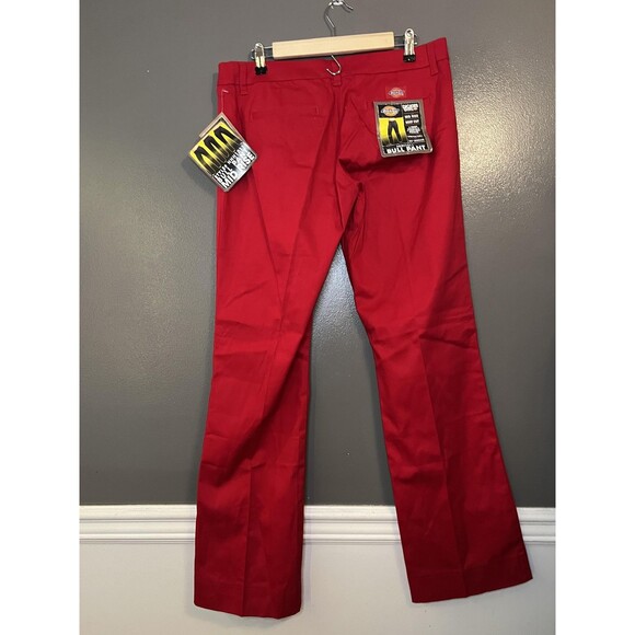 Dickies Girl Pants Womens 13 Red Bull Pant Mid Rise Boot Cut 33 Inseam NHH1011 - Picture 4 of 9